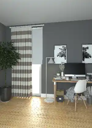 Dökümlü Kumaştan Tüm Odalara Ara Tondur Düz Bantlı Baskılı Fon Perde 1. Kalite